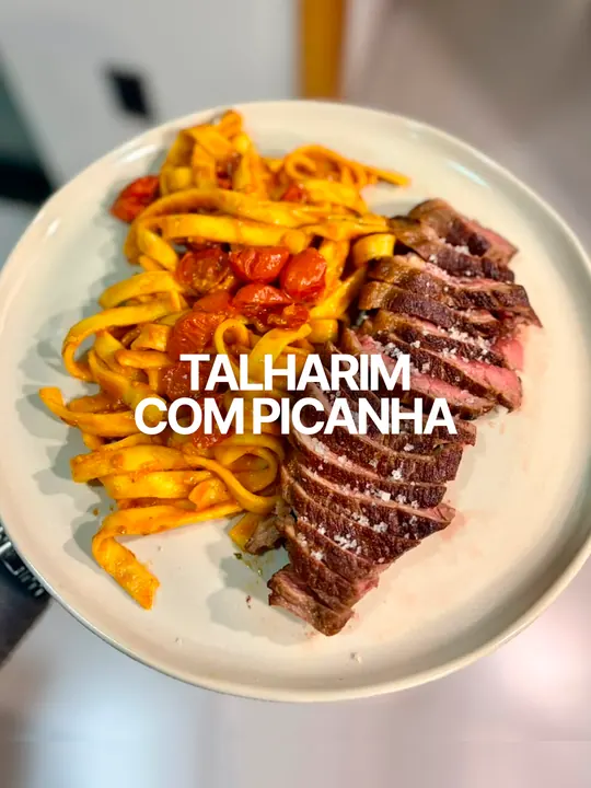 Talharim com picanha